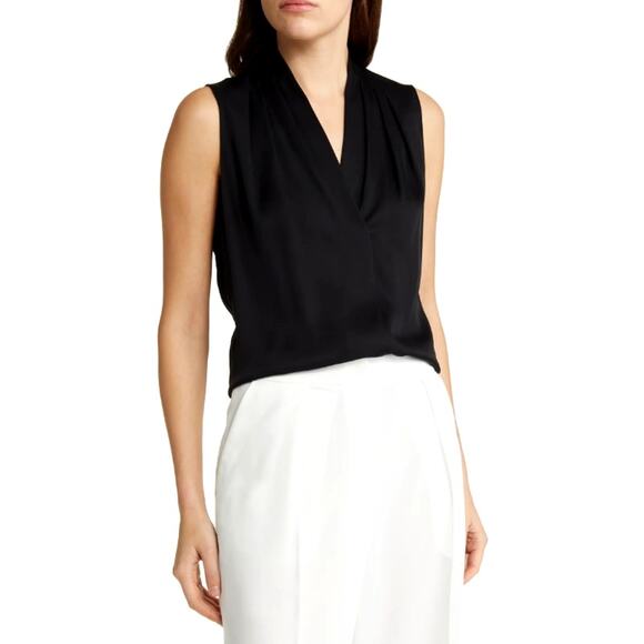 Kobi Halperin Tops - Kobi Halperin Black Mila Sleeveless Stretch Silk Blouse Size S